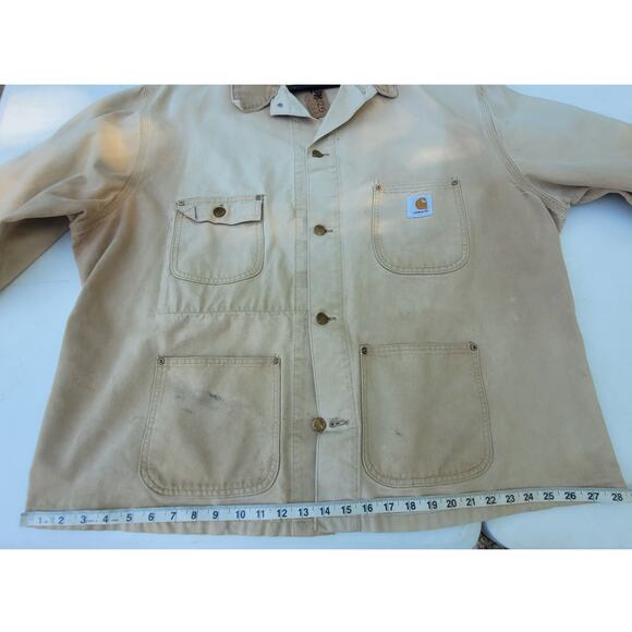Vintage Carhartt Chore Barn Coat Canvas Jacket Corduroy Collar - Picture 7 of 11